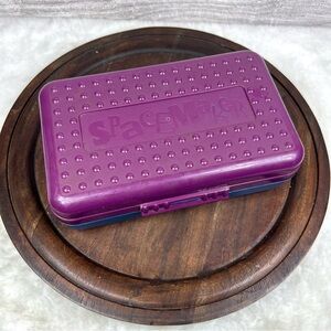 Spacemaker Vintage Pencil Box Blue & Purple 8” Newell Organizer Storage 90s